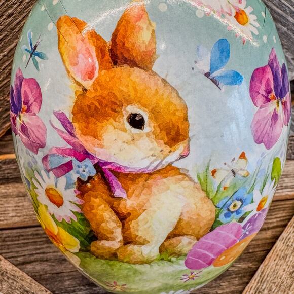 Beautiful Vintage German Nestler Paper Mache Easter Egg Candy Container-1970-7”H - Picture 4 of 8